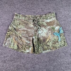 Realtree Outfitters Board Shorts Women's XL Green Cotton Tree-Camo Surfing Beach